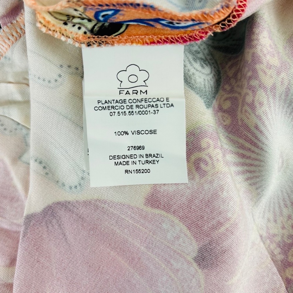 Farm Rio for Anthropologie Floral Boho V-Neck Mini Dress Topanga Side Pockets XL - Picture 11 of 14
